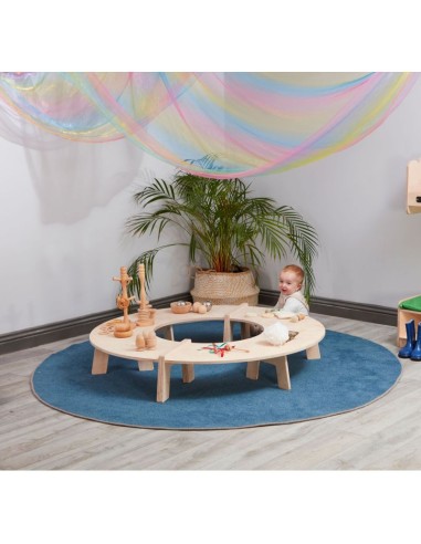 Gran mesa curva para bebes