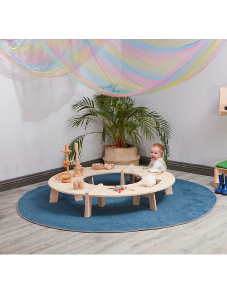 Gran mesa curva para bebes