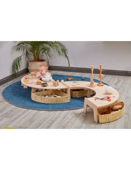 Gran mesa curva para bebes