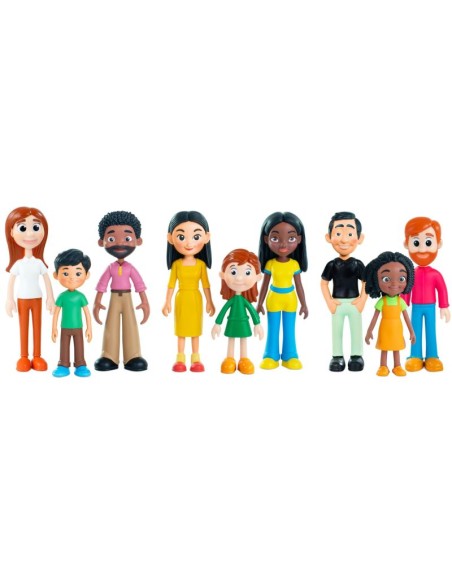 Figuras familia diversa - 9 piezas