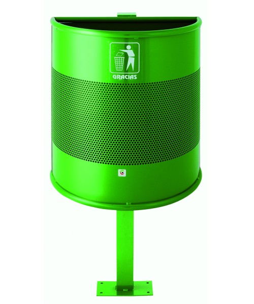 Papeleras metálicas con soporte perforada