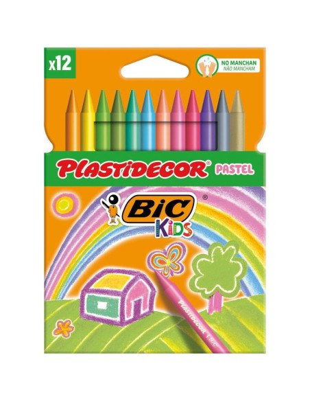 Ceras Plastidecor pastel - 12 colores