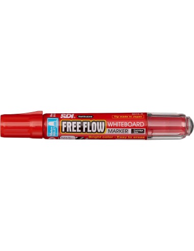Rotulador de pizarra Free Flow Rojo - 12 unidades