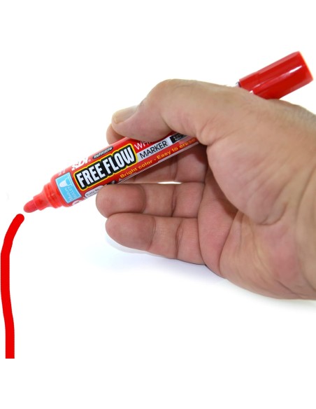 Rotulador de pizarra Free Flow Rojo - 12 unidades