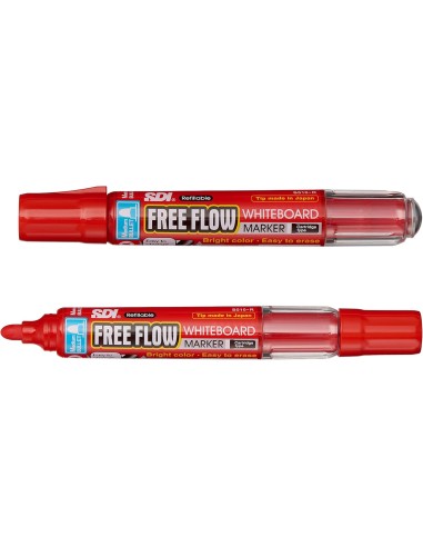 Rotulador de pizarra Free Flow Rojo - 12 unidades