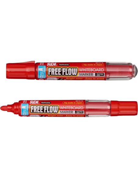 Rotulador de pizarra Free Flow Rojo - 12 unidades