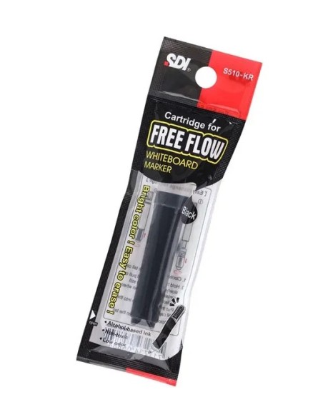 Recambio rotulador de pizarra Free Flow Negro - 12 unidades