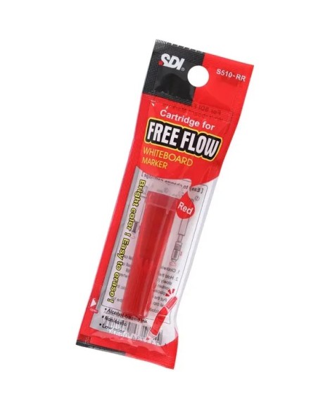 Recambio rotulador de pizarra Free Flow Rojo - 12 unidades