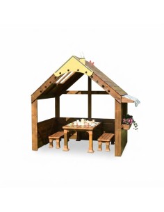 Casita de juegos de madera para exterior