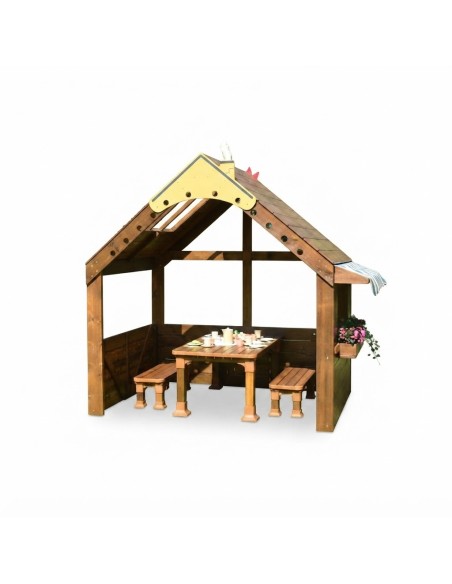 Casita de juegos de madera para exterior