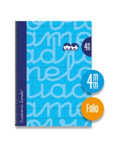 Bloc folio 80 hojas cubierta extradura Azul: Cuadro 4 mm....