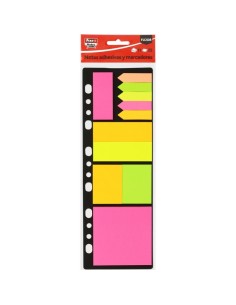 Set de notas adhesivas y marcadores fluor