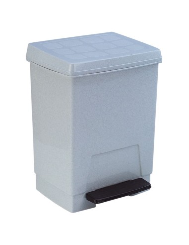 Papelera de pedal blanca con tapa - 23 litros
