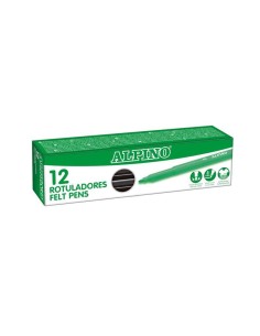 Rotulador fino Alpino Negro - 12 unidades 2