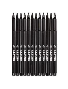 Rotulador fino Alpino Negro - 12 unidades