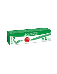 Rotulador fino Alpino Rojo - 12 unidades 2