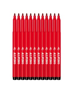 Rotulador fino Alpino Rojo - 12 unidades