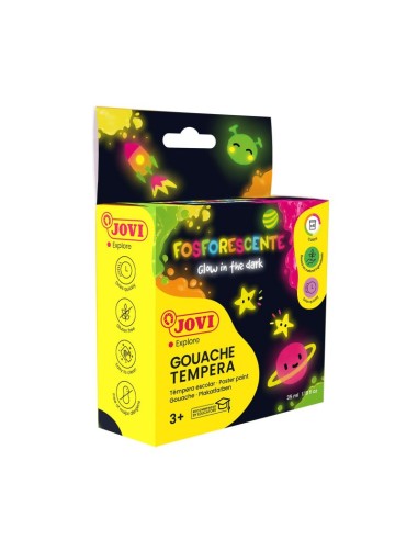 Estuche tempera fosforescente - 4 colores
