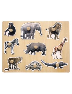 Encaje animales selva - 9 piezas