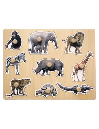 Encaje animales selva - 9 piezas