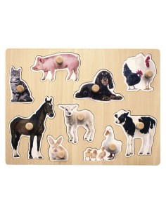 Encaje animales granja - 9 piezas