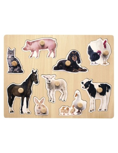 Encaje animales granja - 9 piezas
