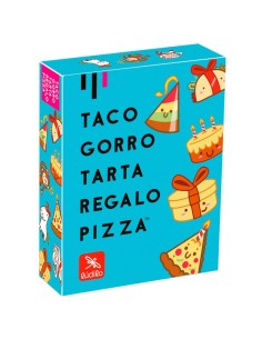 Taco, gorro, tarta, regalo y piza