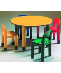 Mesa nido redonda 120 cm. de ø y 52 cm. de alto.