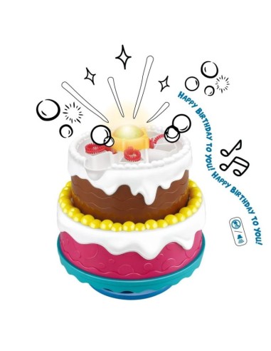 Tarta de cumpleaños con pompas