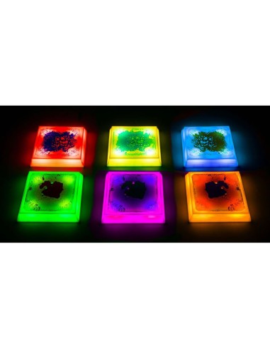 Baldosas cuadradas Led con líquido - 6 unidades