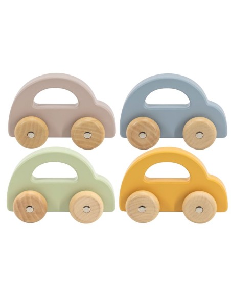 Coche de madera - 4 unidades