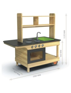 Cocina de madera para exterior portátil 2