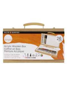 Set de acrilicos Daler Rowney en caja de madera - 26 piezas 2