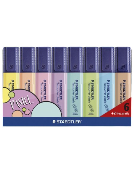 Estuche marcadores pastel - 8 unidades
