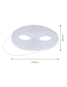 Antifaz PVC flocado blanco - 12 unidades 2