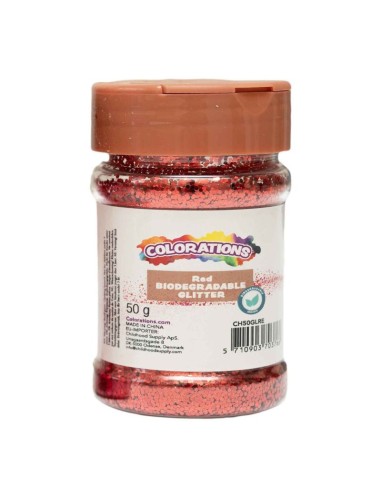 Purpurina biodegradable Rojo - 50 gramos