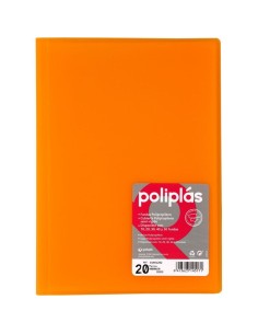 Carpeta translúcida 20 fundas - Naranja