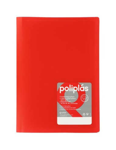 Carpeta A4 20 fundas - Rojo