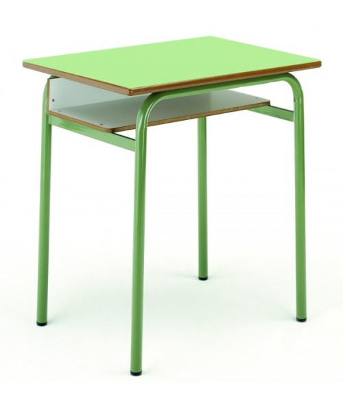 Pupitre verde 60x50x65 cm. de altura. Cajonera de madera