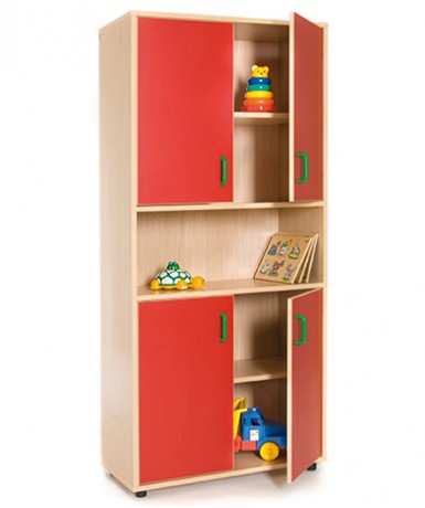 Armario alto: 4 puertas con 5 huecos