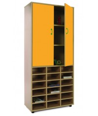 Armario alto 40x80x180 cm: 2 puertas + 18 casillas