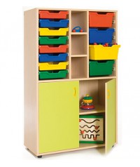 Armario medio cubeteros 40x90x147 cm: 12 cubetas + 2 huecos