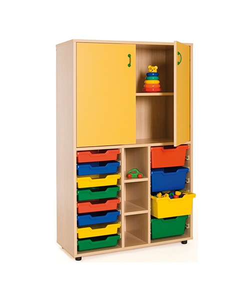 Armario medio gavetero 40x90x147 cm: 2 puertas + 2 huecos...