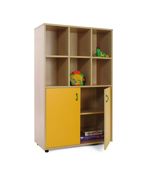 Armario medio: 6 casillas + 2 puertas con 2 huecos