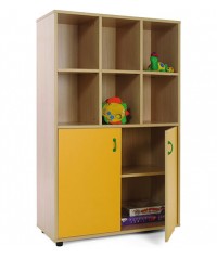 Armario medio: 6 casillas + 2 puertas con 2 huecos