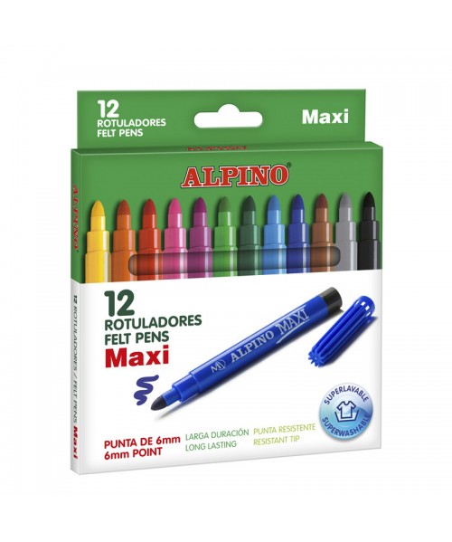 Estuche rotuladores gruesos maxi 12 unds.