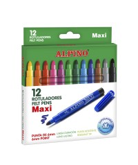 Estuche rotuladores gruesos maxi 12 unds.