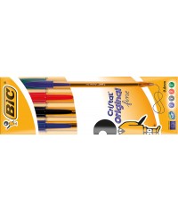 Blíster 4 bolígrafos Bic cristal fino surtido