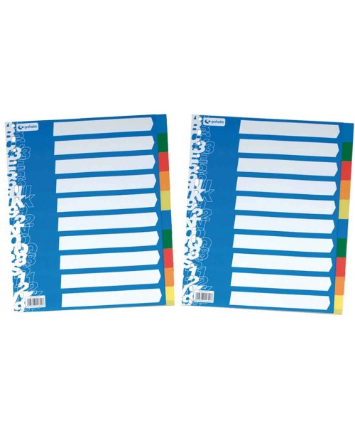 Paquete 5 separadores folio 10 pestañas 2