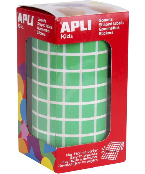 Gomets rollo cuadrado pequeño Verde